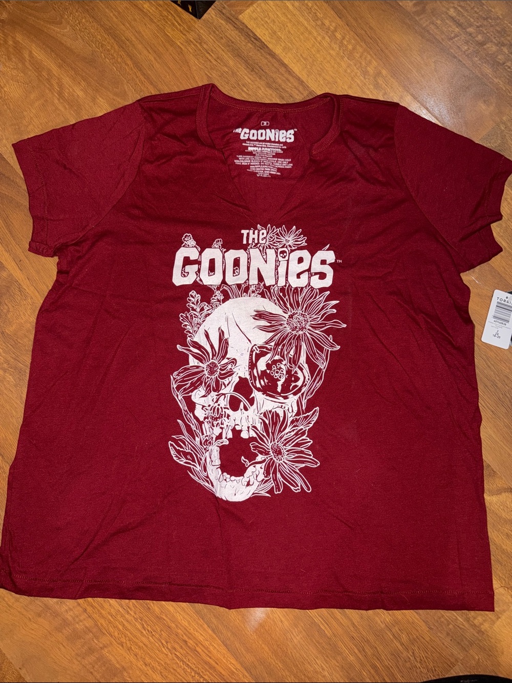Torrid “The Goonies” vintage tee with v-neck cut out, BNWT, Size 2